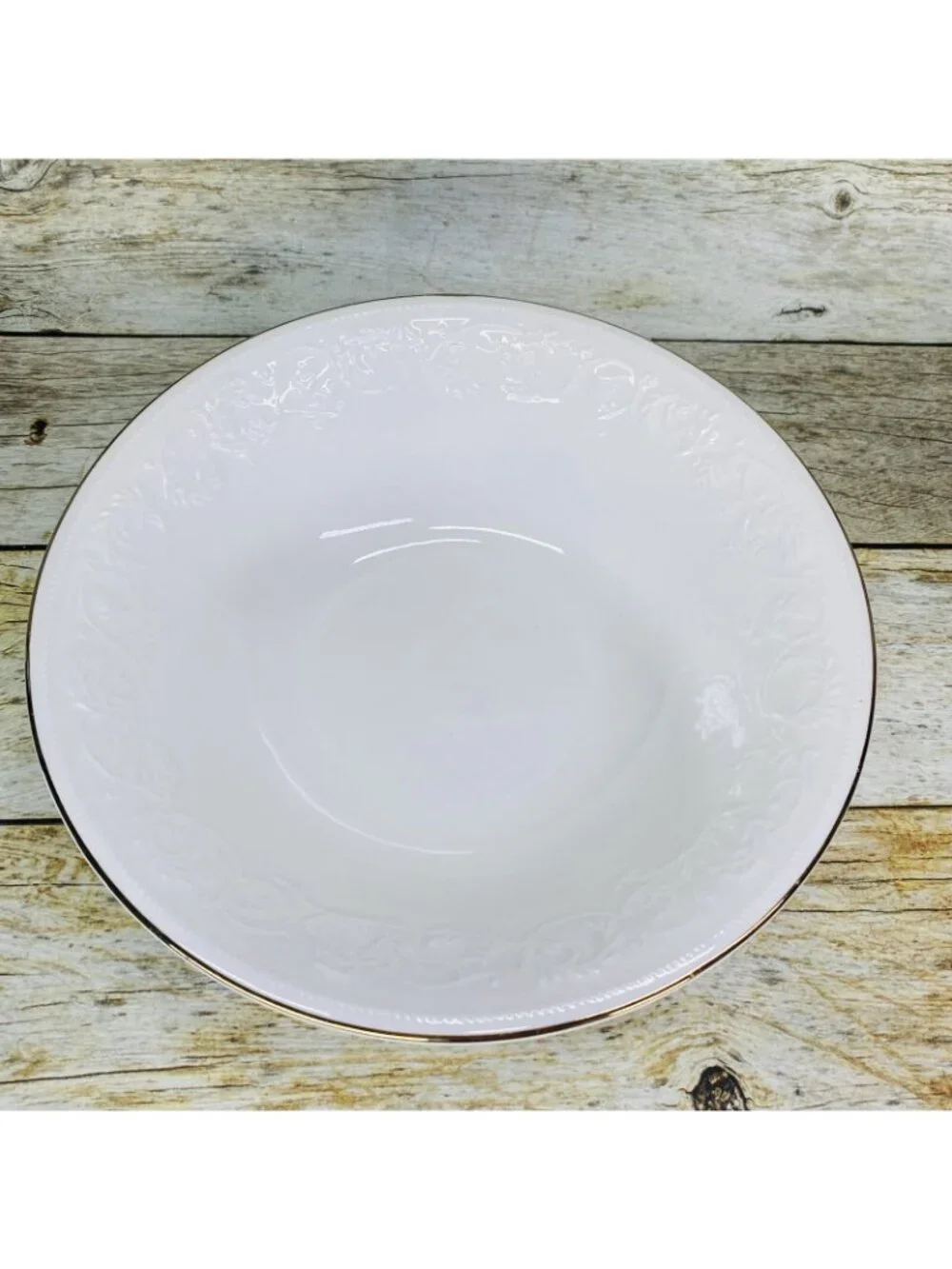 Farberware CALAIS 4173 Embossed Scroll Rope Leaf Gold Trim Rim 9.5